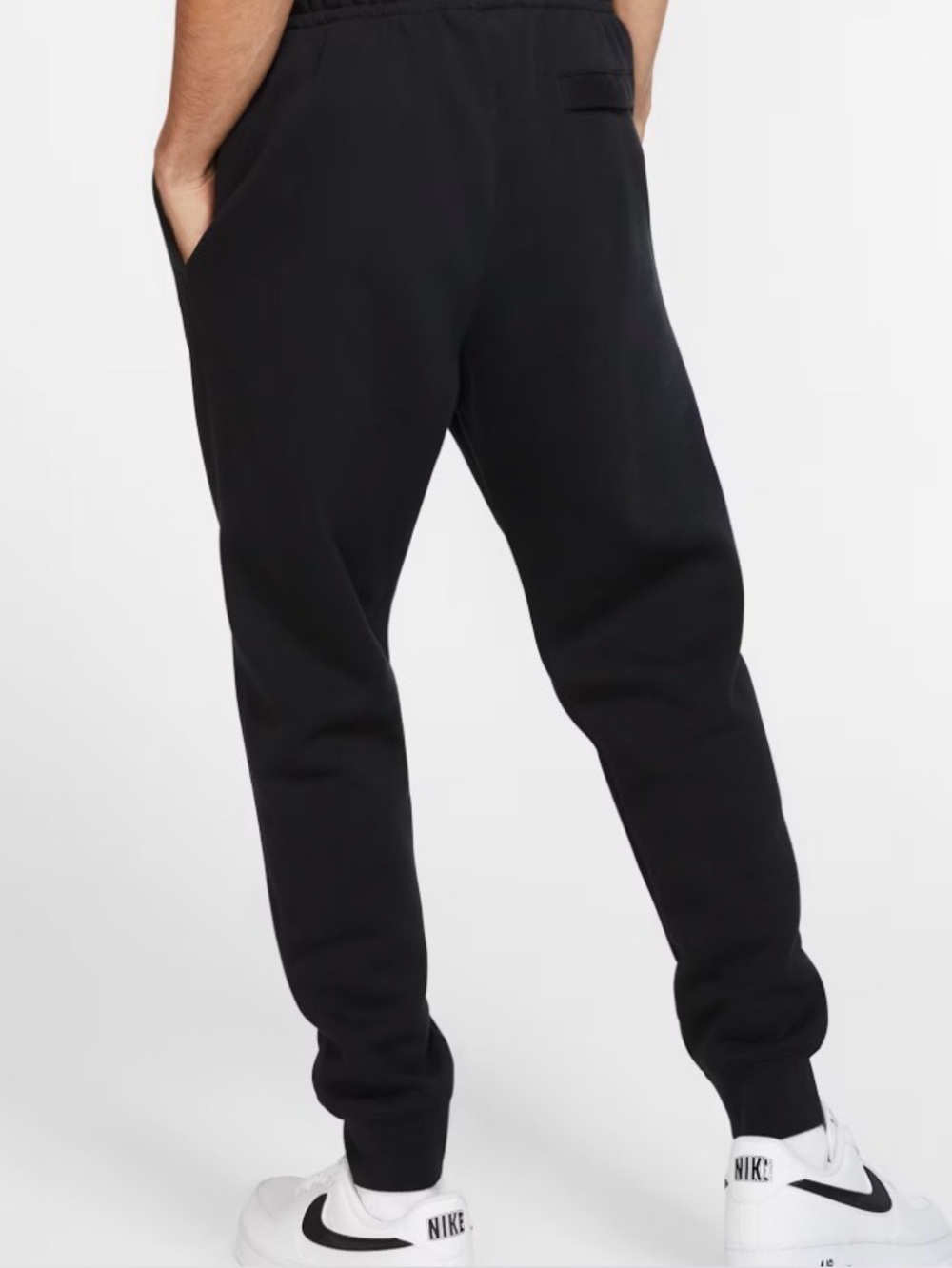 Nike Men's Black Fleece Club Joggers with Swoosh Size L - Picture 2 of 8